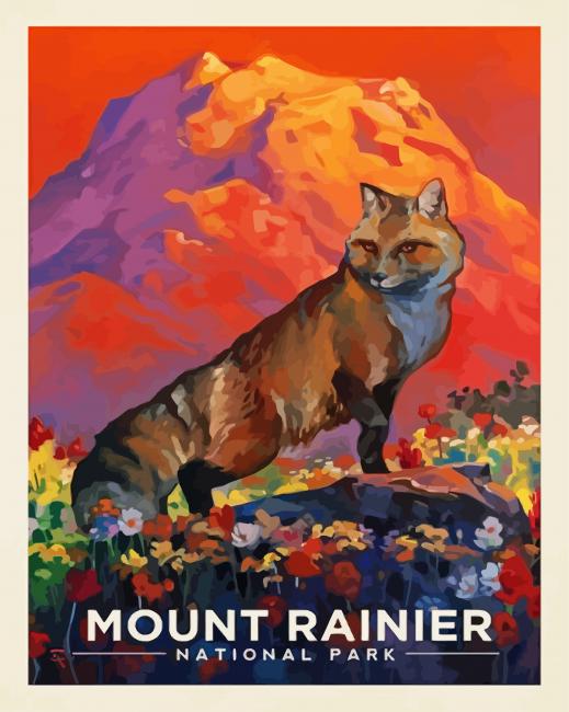 Mount Rainier paint by number