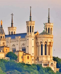 Notre Dame Fourviere Basilica Lyon paint by numbers