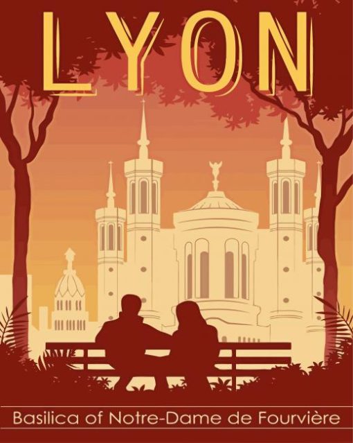 Notre Dame Fourviere Lyon Poster paint by numbers