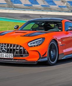 Orange Mercedes AMG GT Illustration paint by numbers