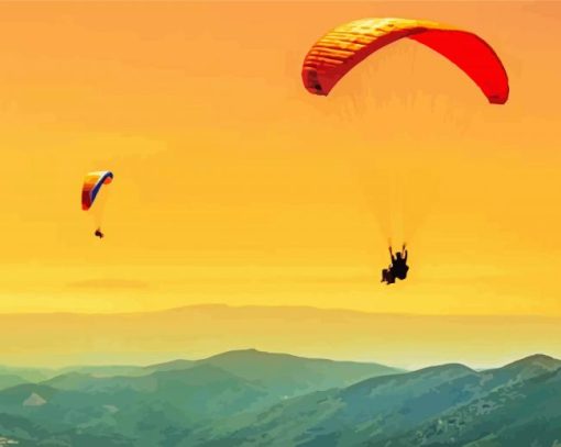 Paragliding At Sunset paint by numbers