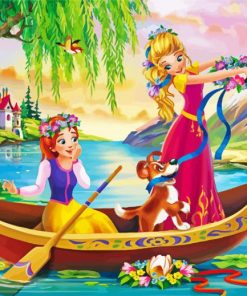 Princesses On Boat paint by number