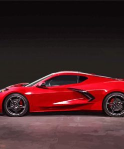 Red Chevrolet Corvette C8 Car paint by numbers
