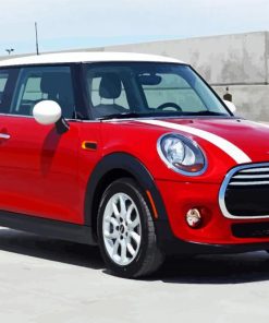 Red Mini Cooper paint by numbers