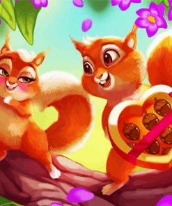 Squirrels Couple paint by number
