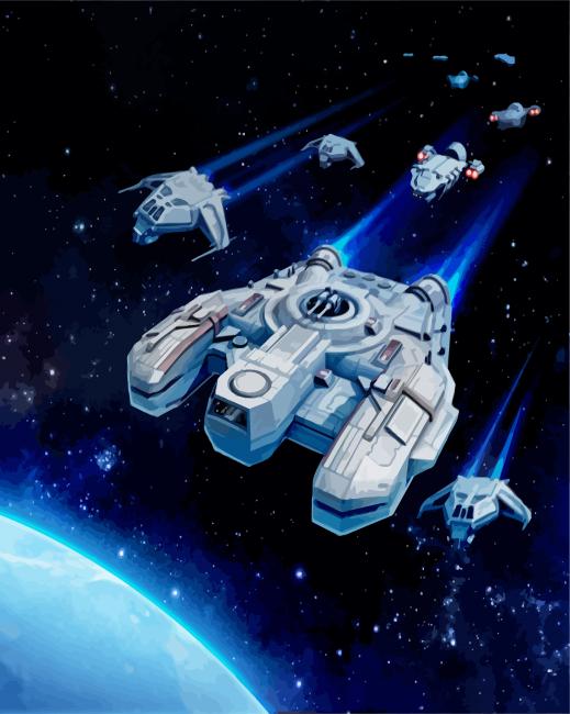 Star Wars Uprising Freighter paint by number