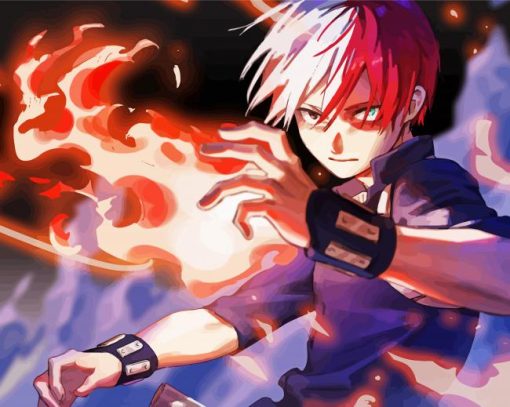 Todoroki MHA Paint By Numbers - PBN Canvas
