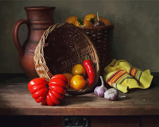 Vegetable Basket paint by number