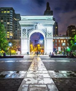 Washington Square Park New York paint by number