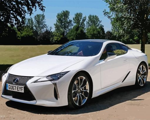 White Lexus LC paint by numbers