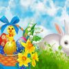 White Bunny And Chick paint by number