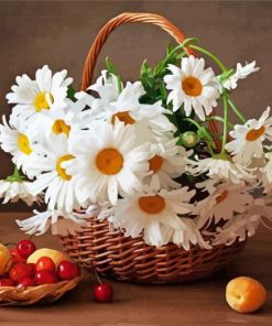 White Flowers And Fruit paint by number