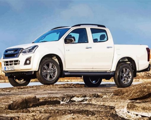 White Isuzu D Max paint by numbers