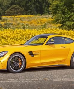 Yellow Mercedes AMG GT paint by numbers