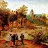 A Village Landscape With Farmers By Pieter Ruegel paint by number