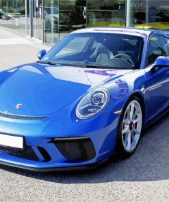Aesthetic Blue Porsche paint by number