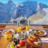Aesthetic Breakfast By The Swiss Mountains paint by number