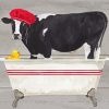 Aesthetic Cow In Bathtub paint by numbers