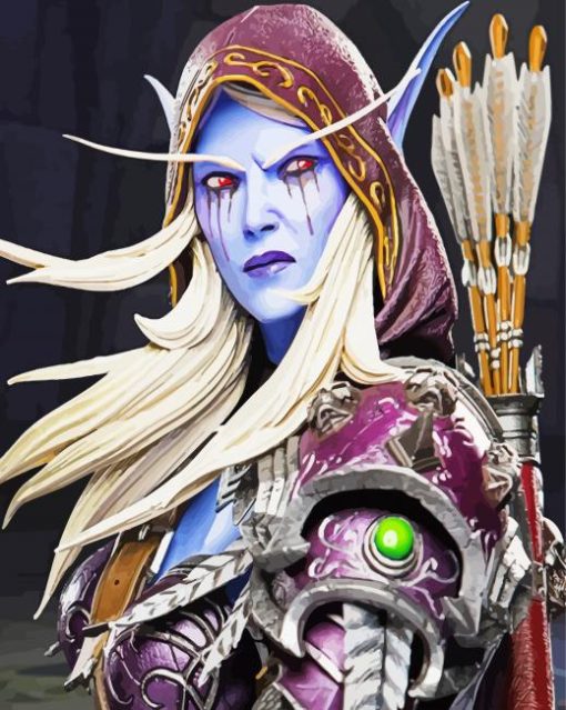 Aesthetic Sylvanas Windrunner paint by number