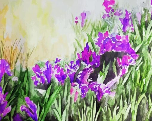 Artistic Iris Field paint by number