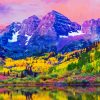 Autumn Colors At Maroon Bells And Lake paint paint by number