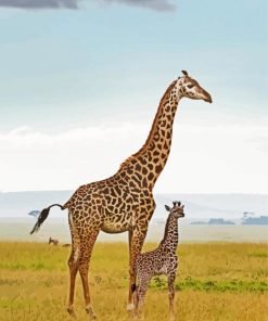 Baby Giraffe And Mother paint by number