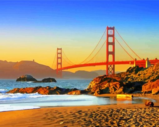 Baker Beach San Francisco paint by number