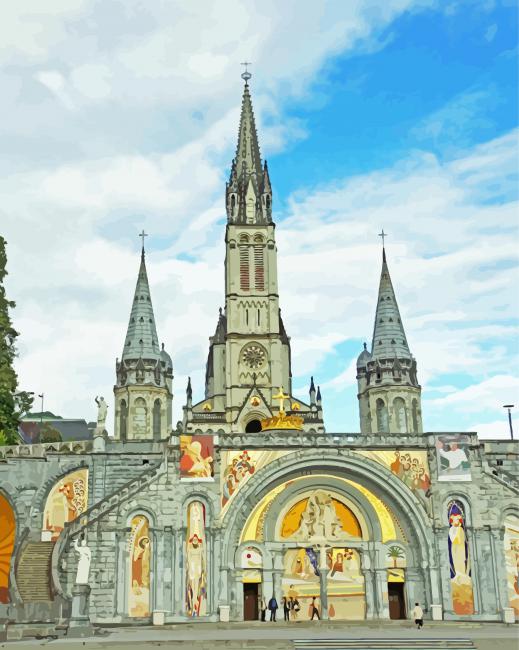 Basilica Of Our Lady Of The Rosary In Lourdes paint by number