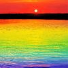Beach Rainbow Sunset paint by number