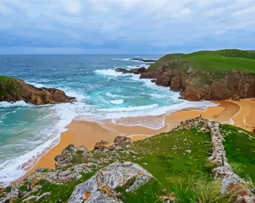 Beautiful Beach Donegal paint by number
