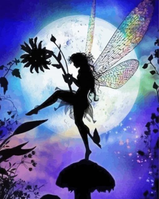 Beautiful Fairy Silhouette paint by number