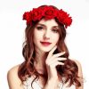 Beautiful Red Floral Woman paint by number