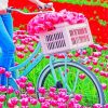 Bike In Tulips Field paint by number