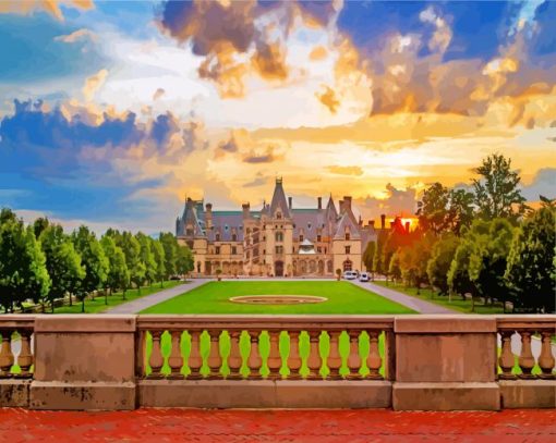 Biltmore House In North Carolina paint by number