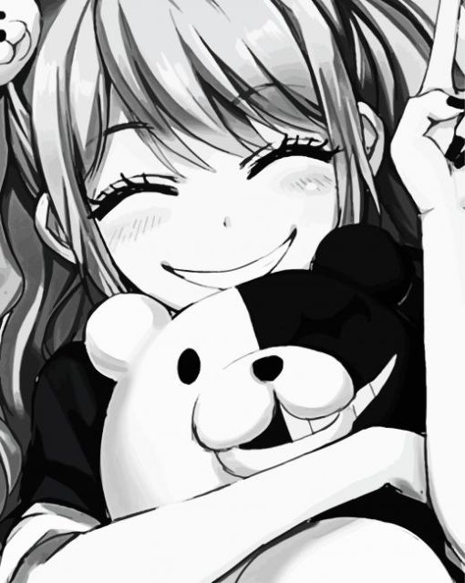 Black And White Junko Enoshima paint by number