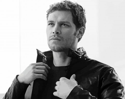 Black And White Joseph Morgan Actor paint by number