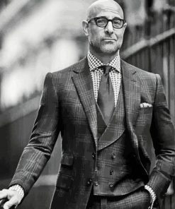 Black And White Stanley Tucci paint by number
