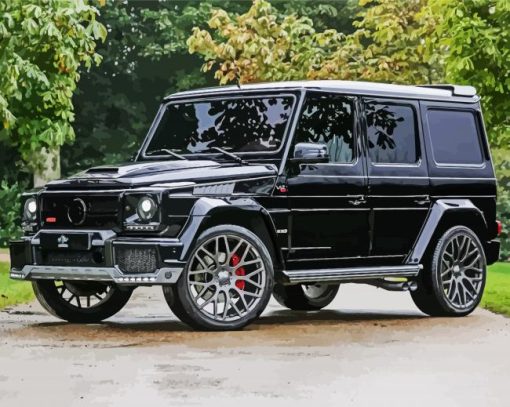 Black Mercedes G Wagon paint by number