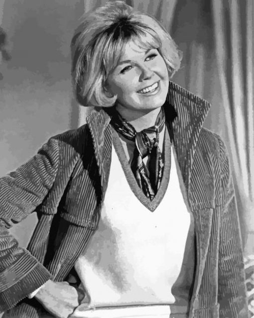 Black And White Doris Day paint by number