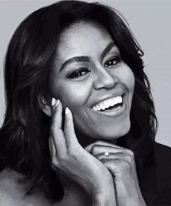 Black And White Michelle Obama paint by number