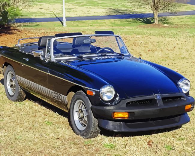 Black Mg Mgb Car paint by number