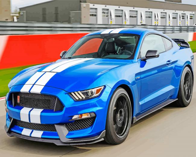 Blue Ford Shelby GT350 Car paint by number