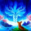 Blue Nine Tailed Fox Art paint by number