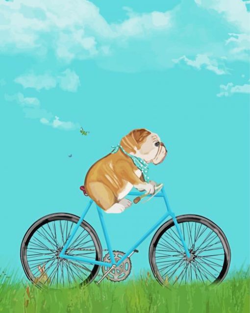 Bulldog On Bike paint by number