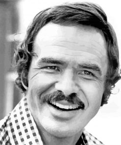 Burt Reynolds Black And White paint by number