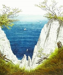 Chalk Cliffs On Rugen By Caspar David Friedrich paint by number