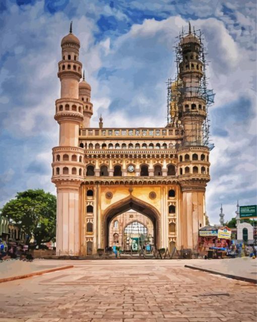 Charminar In Hyderabad paint by number