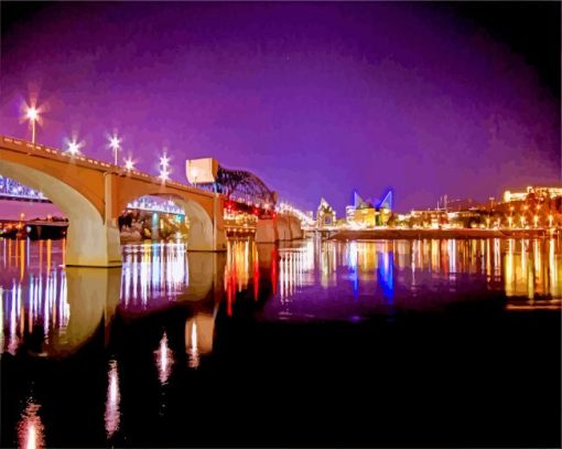 Chattanooga Skyline At Night paint by number
