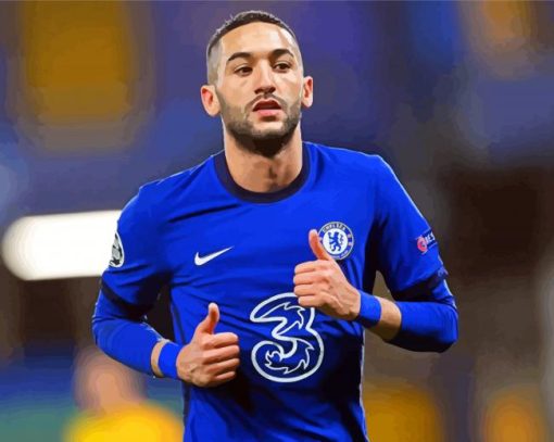 Chelsea FC Hakim Ziyech Footballer paint by number