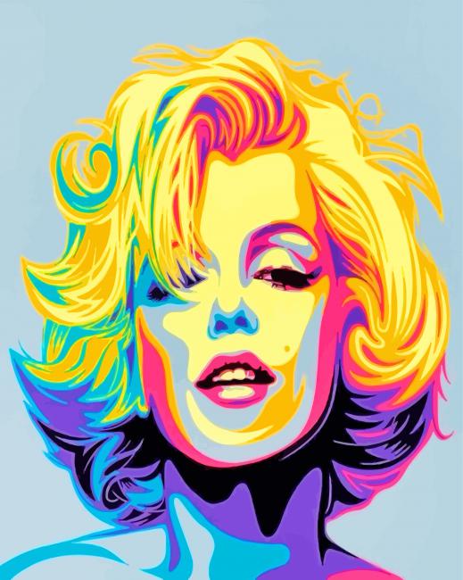 Colorful Marilyn Monroe Pop Art Paint By Numbers - PBN Canvas